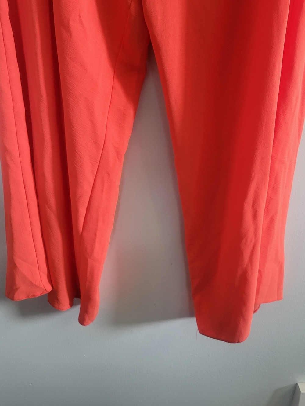 NEW LOOK Wide Leg Palazzo Pants Size US 12 Coral/Orange High Rise Flowy - Picture 5 of 14